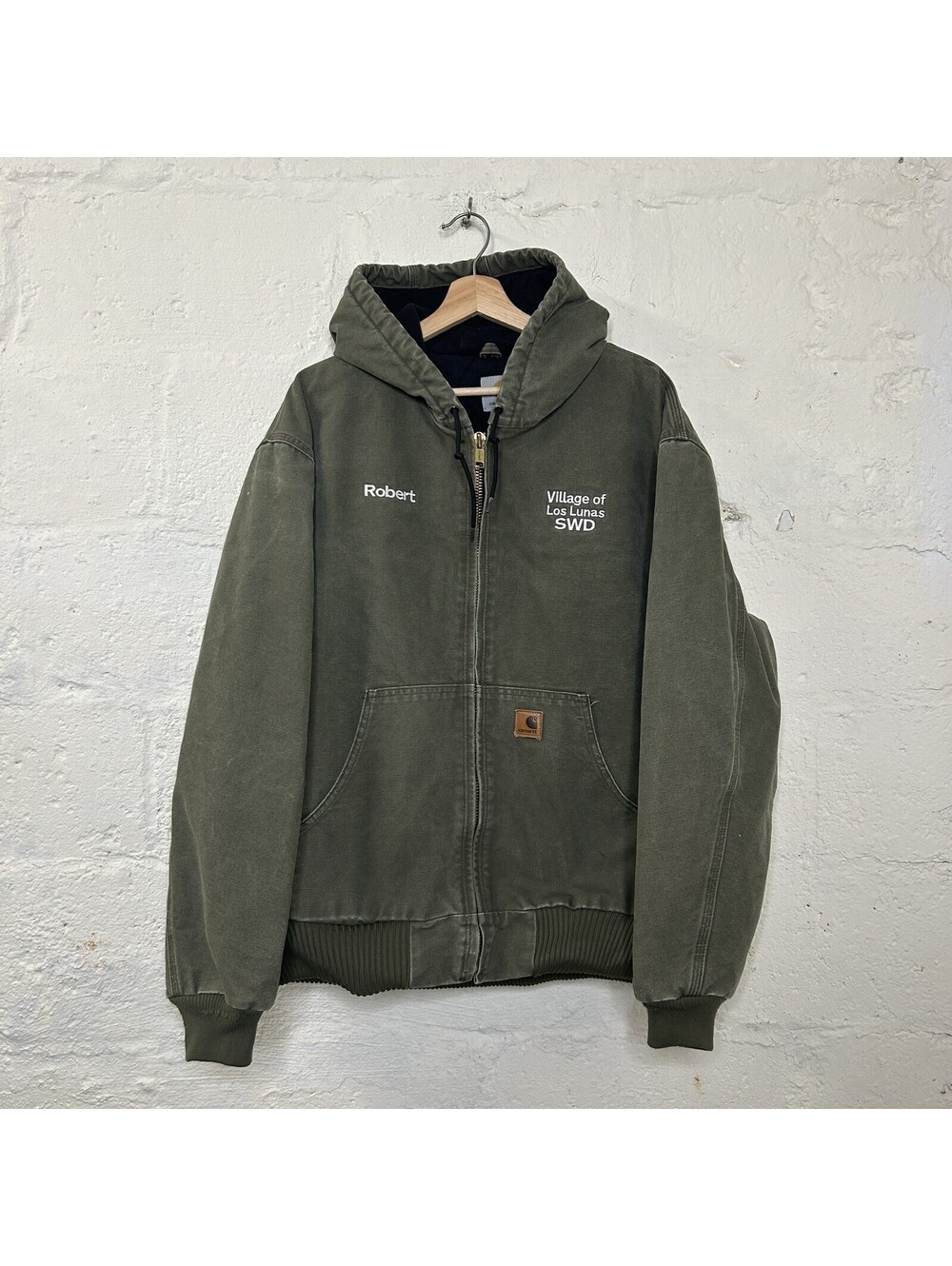 Vintage Carhartt Quilted Hooded Active Jacket “Army Green” J130 ARG Men’s XL